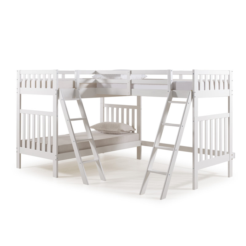 Harriet Bee Reasor Twin Solid Wood LShaped Bunk Beds by Harriet Bee